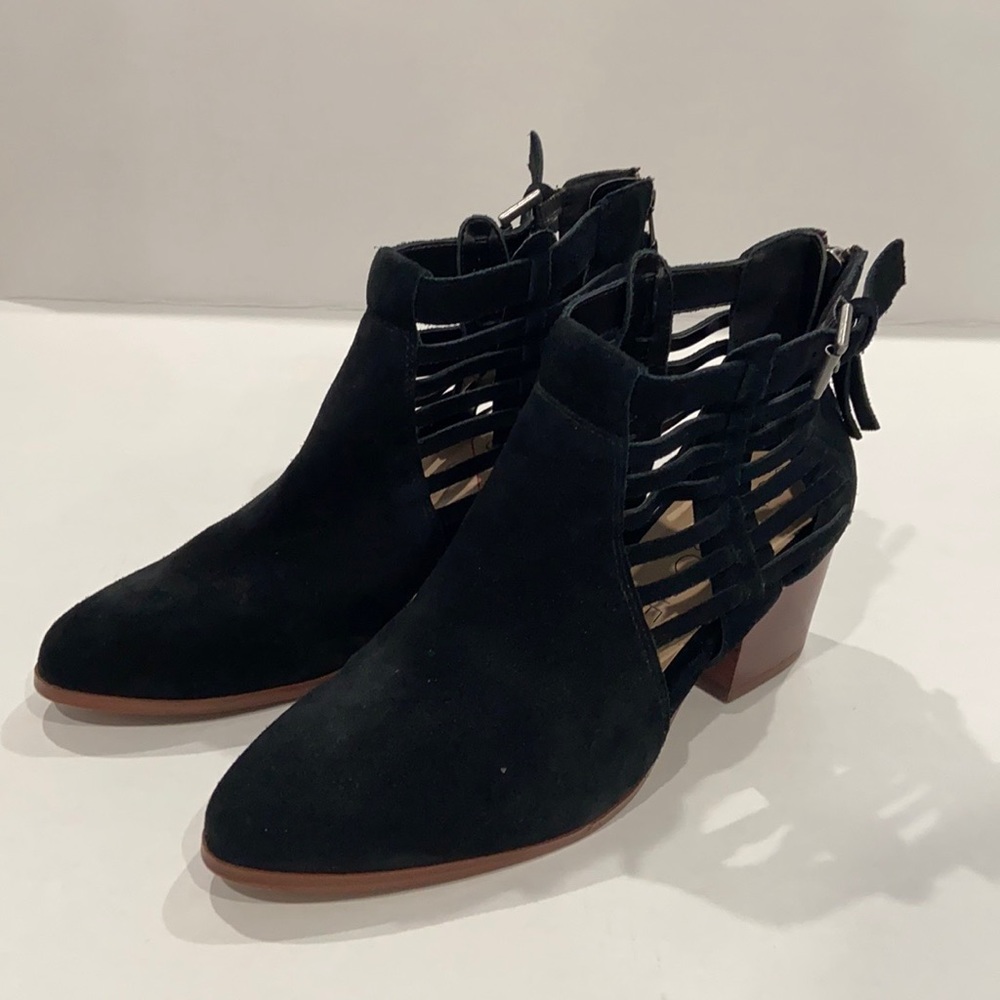 Women suede sole society black booties